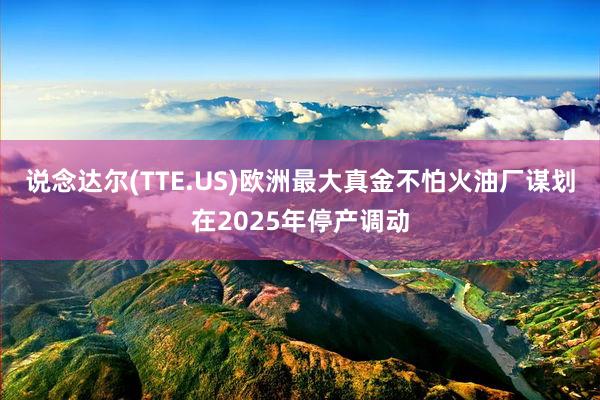 说念达尔(TTE.US)欧洲最大真金不怕火油厂谋划在2025年停产调动