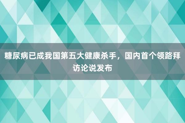 糖尿病已成我国第五大健康杀手，国内首个领路拜访论说发布