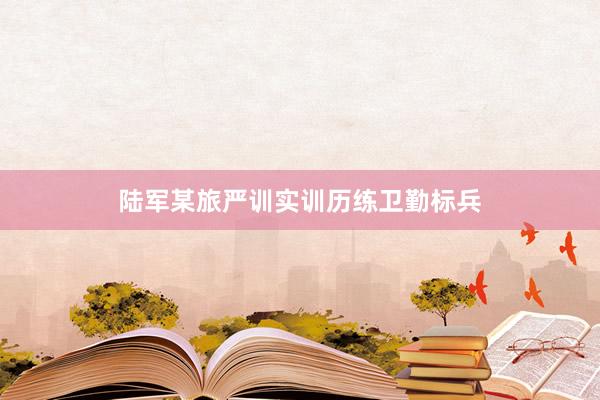 陆军某旅严训实训历练卫勤标兵