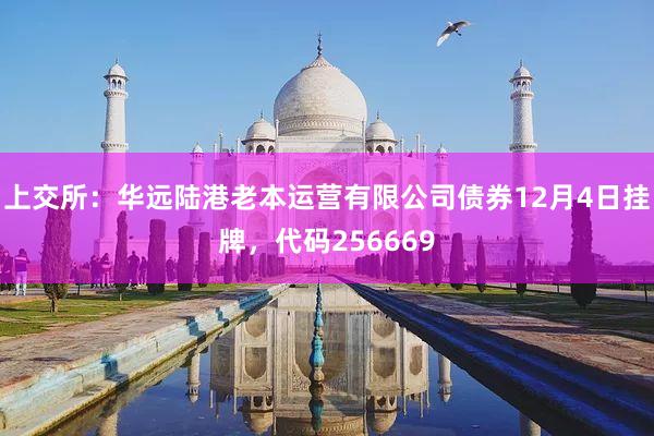 上交所：华远陆港老本运营有限公司债券12月4日挂牌，代码256669