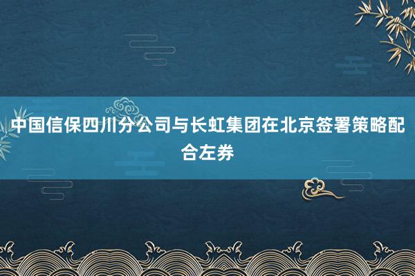 中国信保四川分公司与长虹集团在北京签署策略配合左券